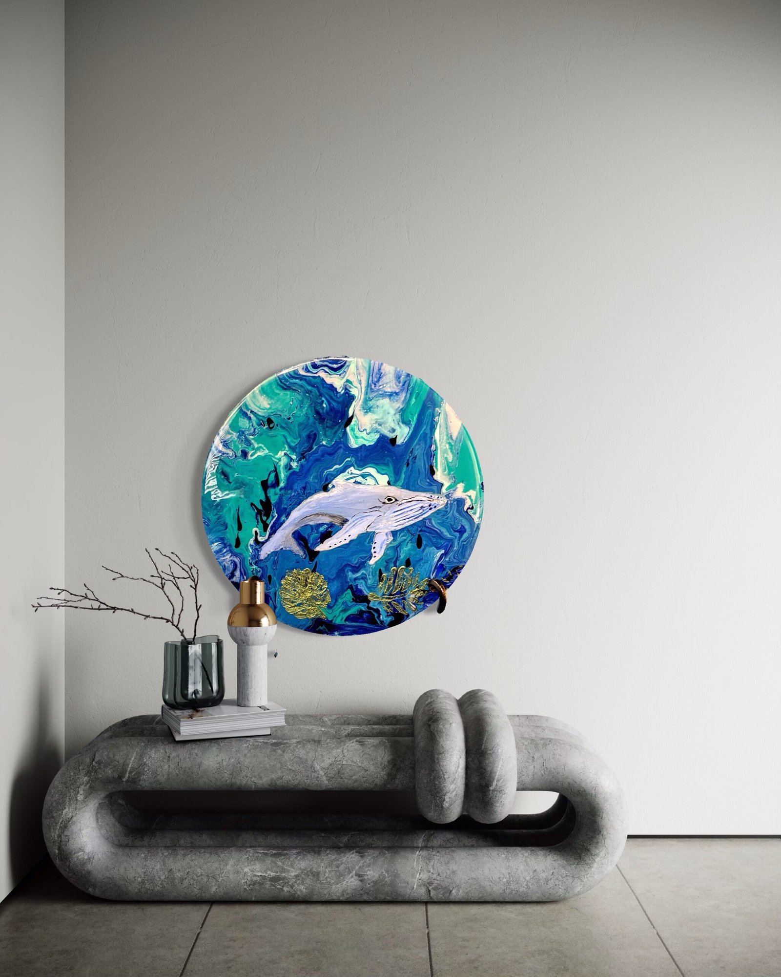 Whales, 12" canvas, wall art