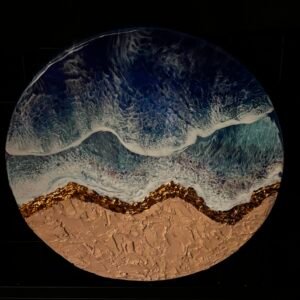 Iridescent Blue Sea , Copper Cliff with Sweet Sand