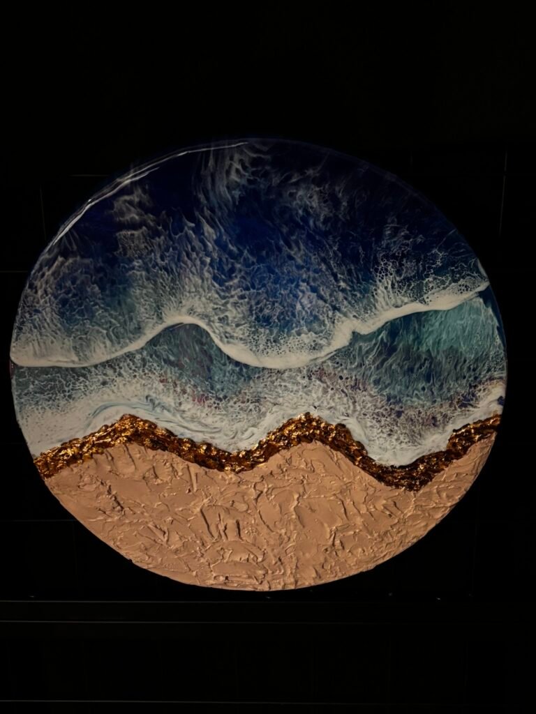 Iridescent Blue Sea , Copper Cliff with Sweet Sand