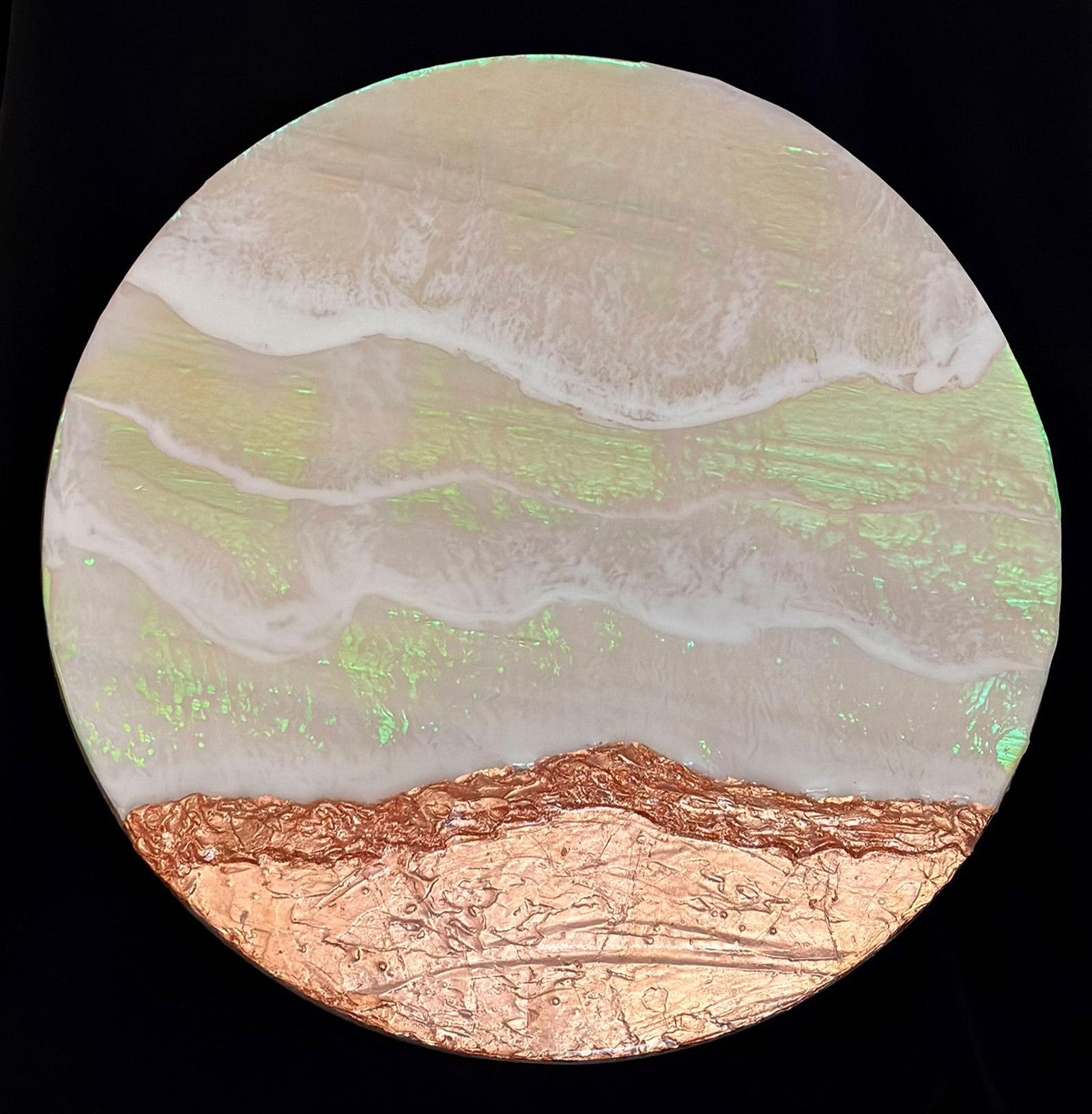 Iridescent Waves, Copper Coast, 18 inch round